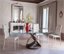 Load image into Gallery viewer, Tonin Capri Round Table with Clear Glass Top