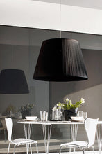 Bild in den Galerie-Viewer laden,Adriani Rossi Pleated Fabric Conical Lampshade Hanging Lamp