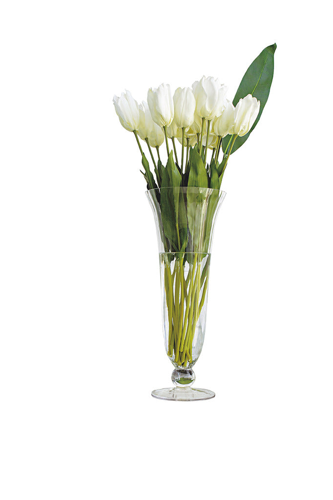 Tulipano Classic Style Clear Glass Vase
