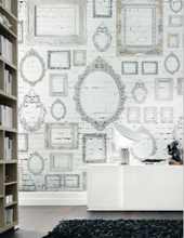 Load image into Gallery viewer, Brick Wall with Vintage Mirrors Design Wallpaper
